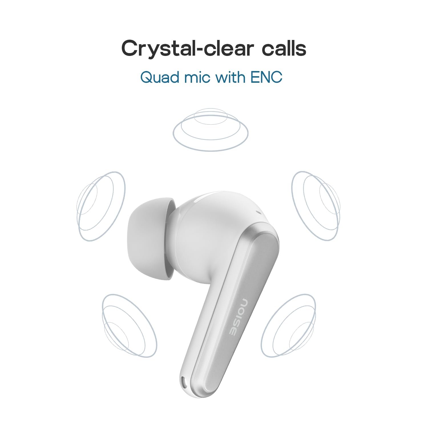 Noise Newly Launched Buds VS601 in Ear Truly Wireless Earbuds with 50H of Playtime, Transparent Case Lid, Quad Mic ENC, Dual Device Pairing, 10Mm Driver, BT V5.3 (Silver Grey) - Image 3