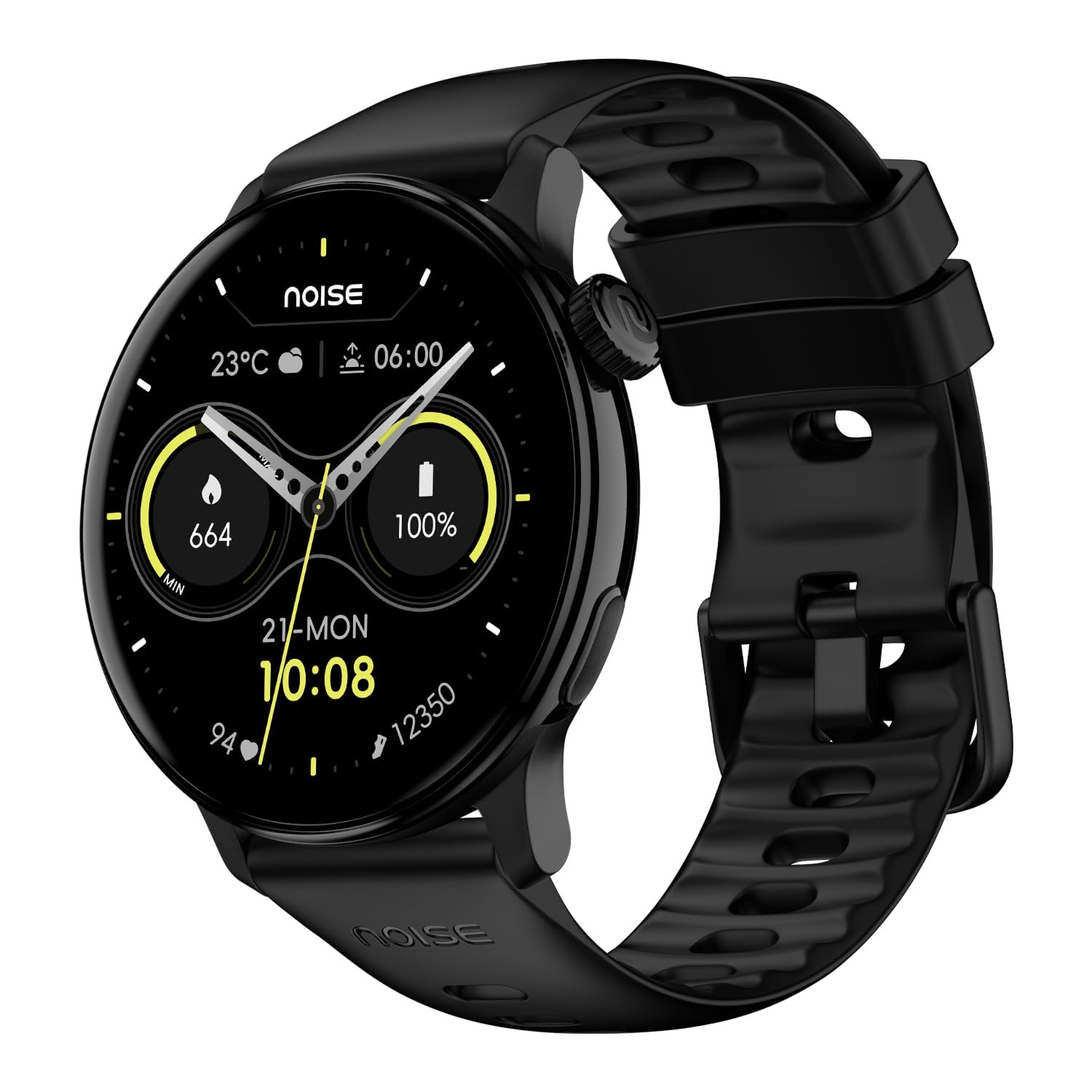 Noise Pro 6R 1.46" AMOLED Smart Watch, 1000 NITS, Powered by AI Pro, Built-in GPS, Strava Integration, Stainless Steel Dial, Video Watch Faces, 3ATM, Emergency SOS, TWS Connectivity (Jet Black)