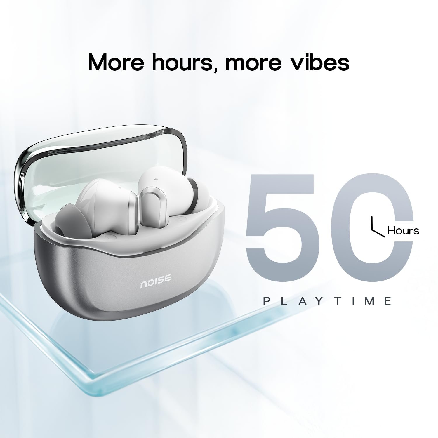 Noise Newly Launched Buds VS601 in Ear Truly Wireless Earbuds with 50H of Playtime, Transparent Case Lid, Quad Mic ENC, Dual Device Pairing, 10Mm Driver, BT V5.3 (Silver Grey) - Image 4