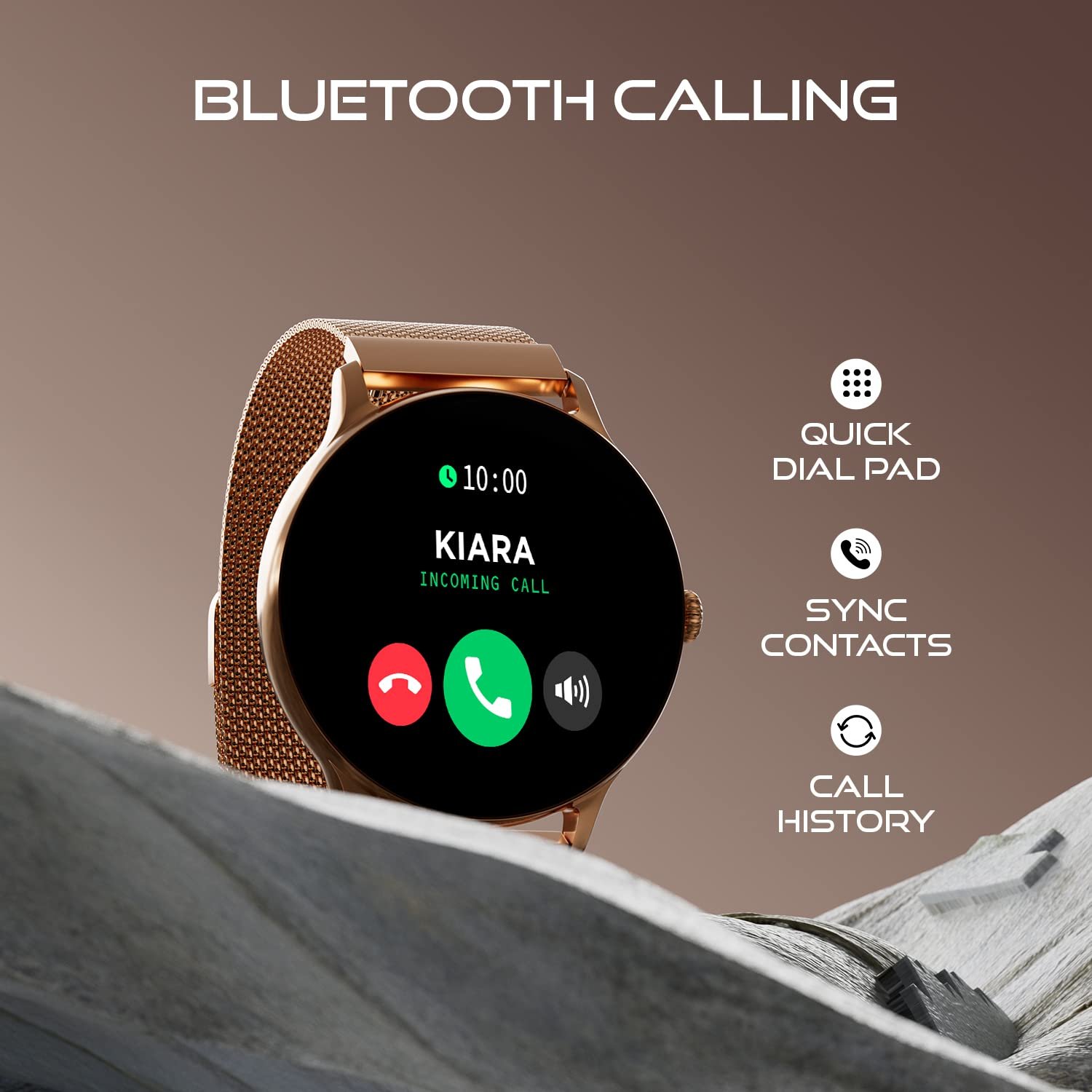 Fire-Boltt Phoenix Ultra Smart Watch 1.39" HD Display, Bluetooth Calling, AI Voice Assistant, 120 Sports Modes, IP67 Waterproof, SpO2 Monitor Smart Watch for Man & Woman - Gold - Image 3