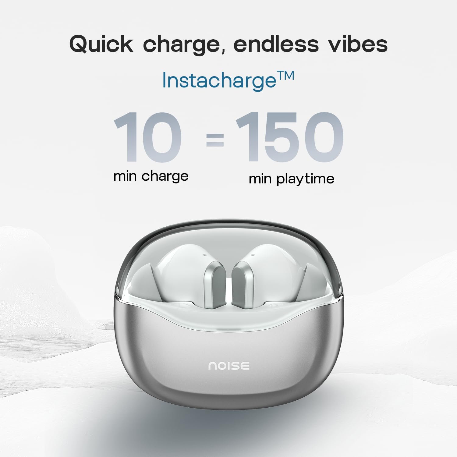 Noise Newly Launched Buds VS601 in Ear Truly Wireless Earbuds with 50H of Playtime, Transparent Case Lid, Quad Mic ENC, Dual Device Pairing, 10Mm Driver, BT V5.3 (Silver Grey) - Image 5