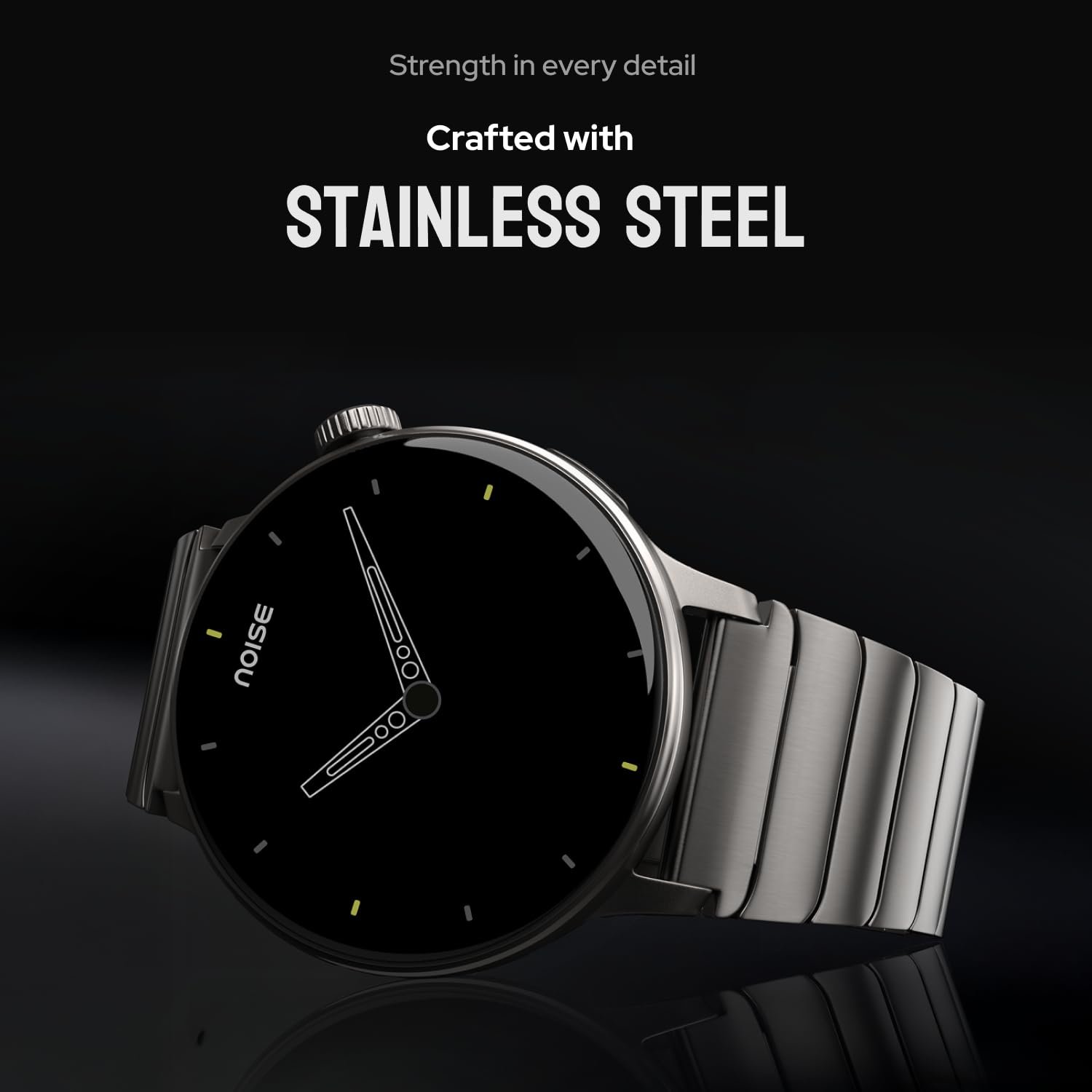 Noise Pro 6R 1.46" AMOLED Smart Watch, 1000 NITS, Powered by AI Pro, Built-in GPS, Strava Integration, Stainless Steel Dial, Video Watch Faces, 3ATM, Emergency SOS, TWS Connectivity (Jet Black) - Image 8