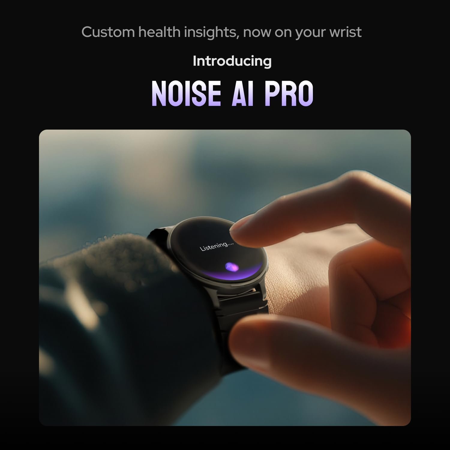 Noise Pro 6R 1.46" AMOLED Smart Watch, 1000 NITS, Powered by AI Pro, Built-in GPS, Strava Integration, Stainless Steel Dial, Video Watch Faces, 3ATM, Emergency SOS, TWS Connectivity (Jet Black) - Image 7