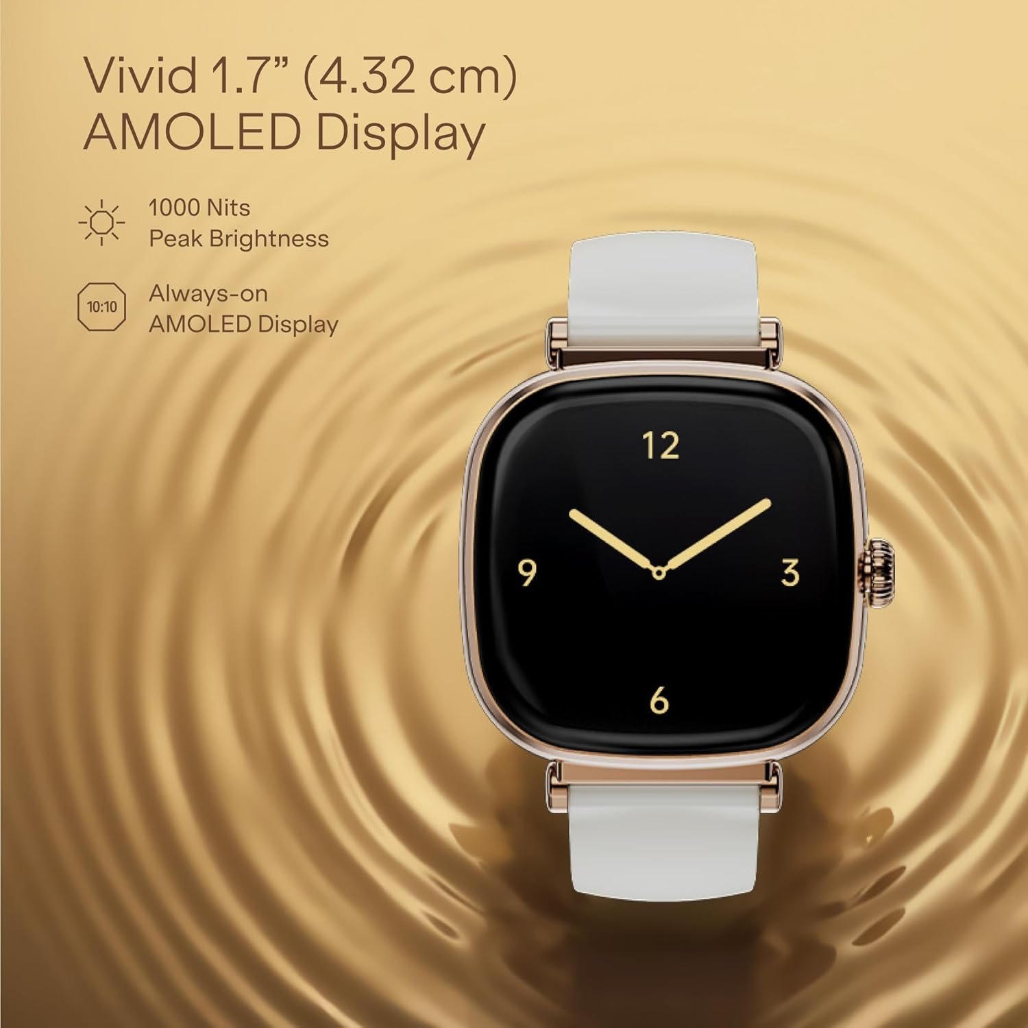 Boat Chrome Ivory Smart Watch for Women, co-Designed with GIVA, 1.7" AMOLED Display, 1000 nits Brightness, Premium Metallic Build, Female Wellness Tracker smartwatch for Women (Pearl Glow) - Image 7