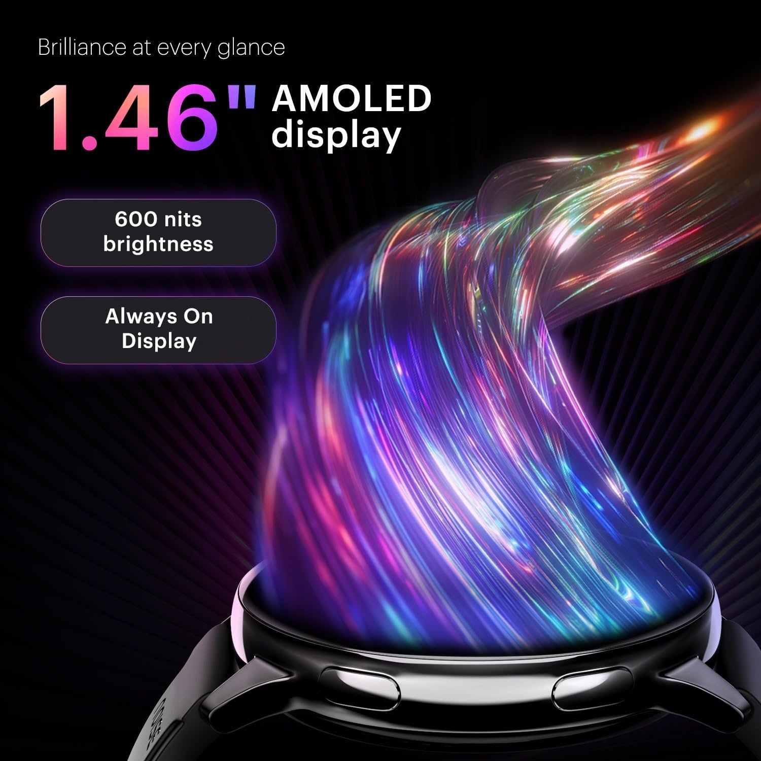 Noise Vortex Plus 1.46 AMOLED Display, AoD, BT Calling, Sleek Metal Finish, 7 Days Battery Life, All New OS with 100+ Watch Faces & Health Suite (Black) - Image 4