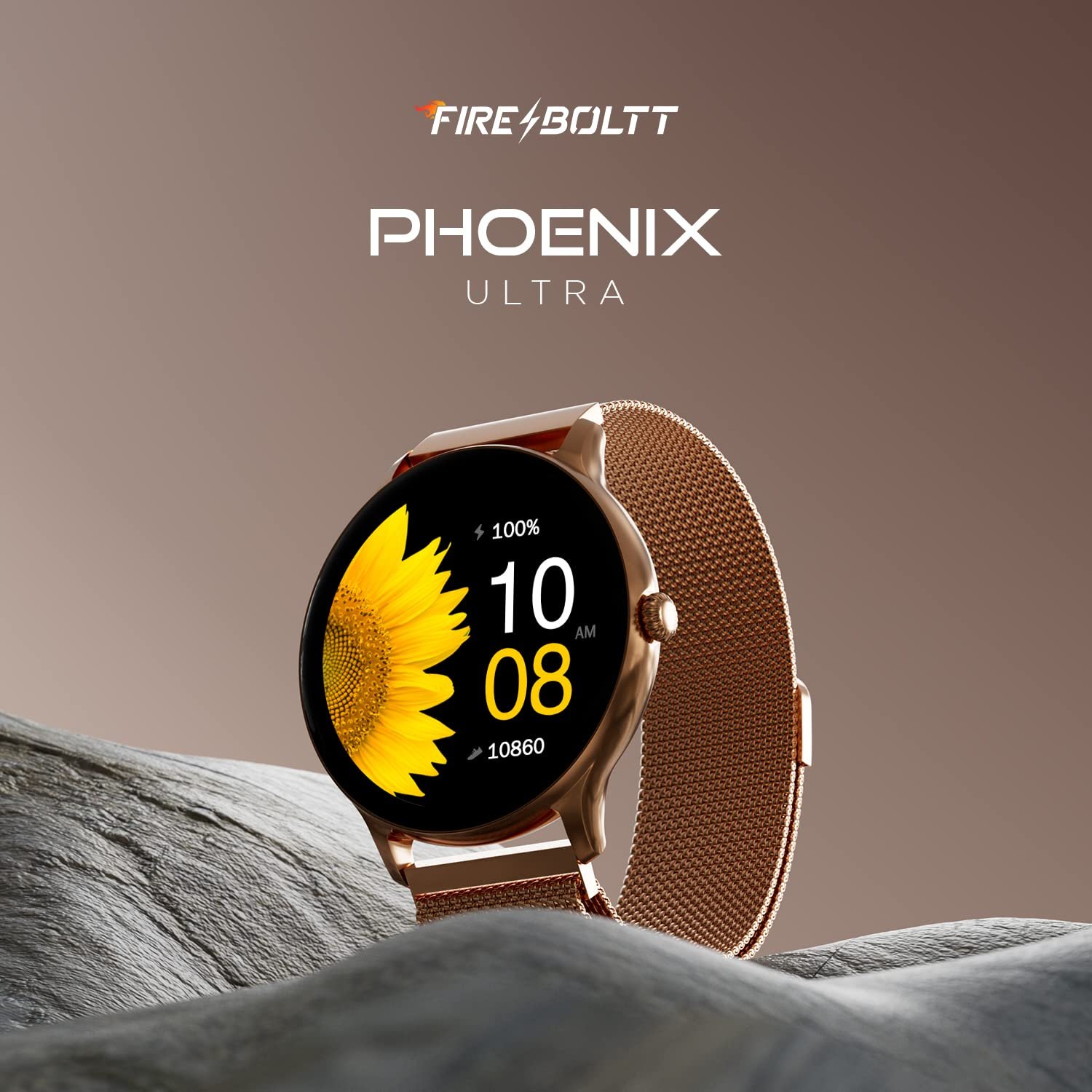 Fire-Boltt Phoenix Ultra Smart Watch 1.39" HD Display, Bluetooth Calling, AI Voice Assistant, 120 Sports Modes, IP67 Waterproof, SpO2 Monitor Smart Watch for Man & Woman - Gold - Image 4