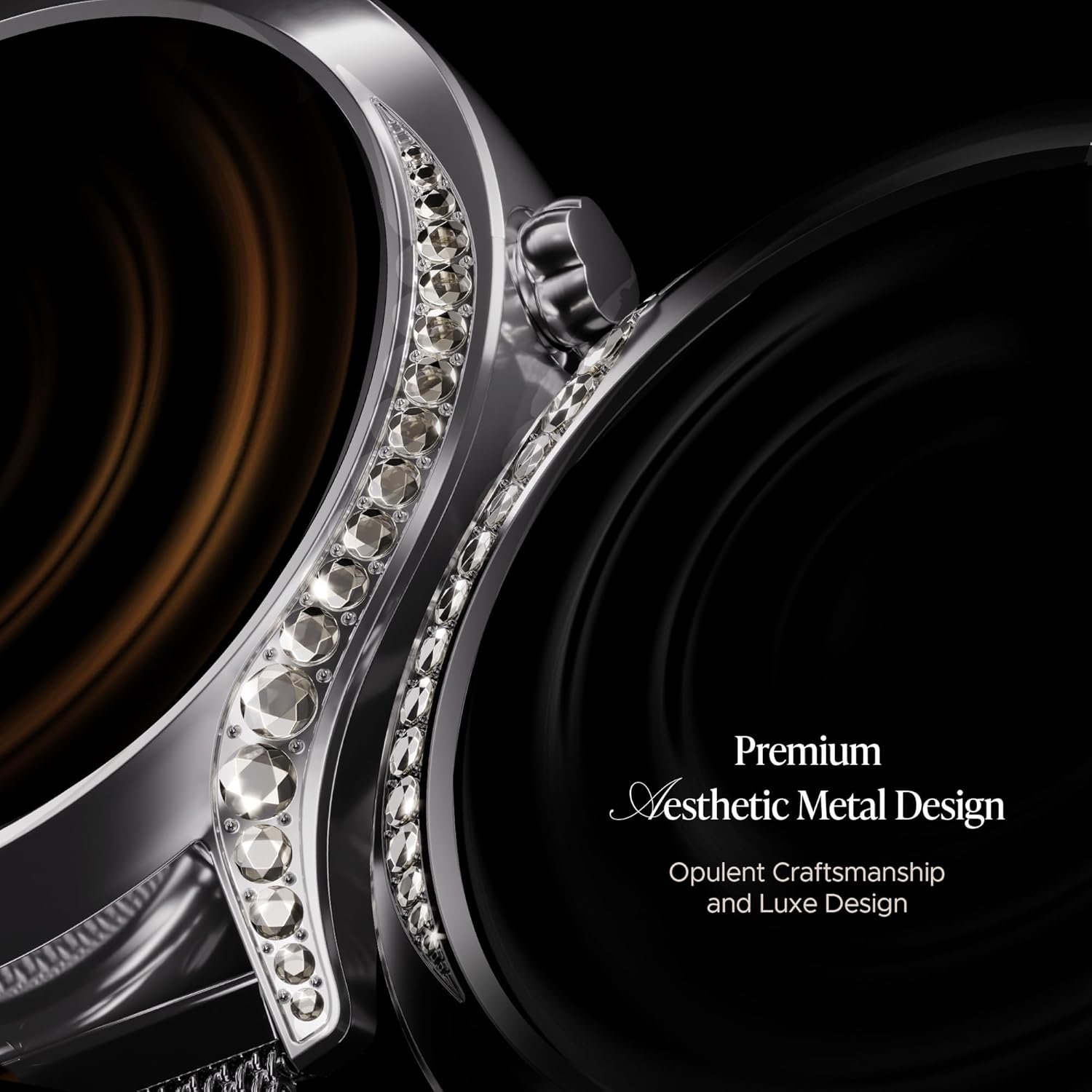 Boat Enigma Gem Women's Luxury Smart Watch w/ 1.19” (3.02cm) AMOLED Display, Emergency SOS Live Location Sharing, Female Wellness, Watch Face Studio, BT Calling, Watch for Woman (Metallic Silver) - Image 4