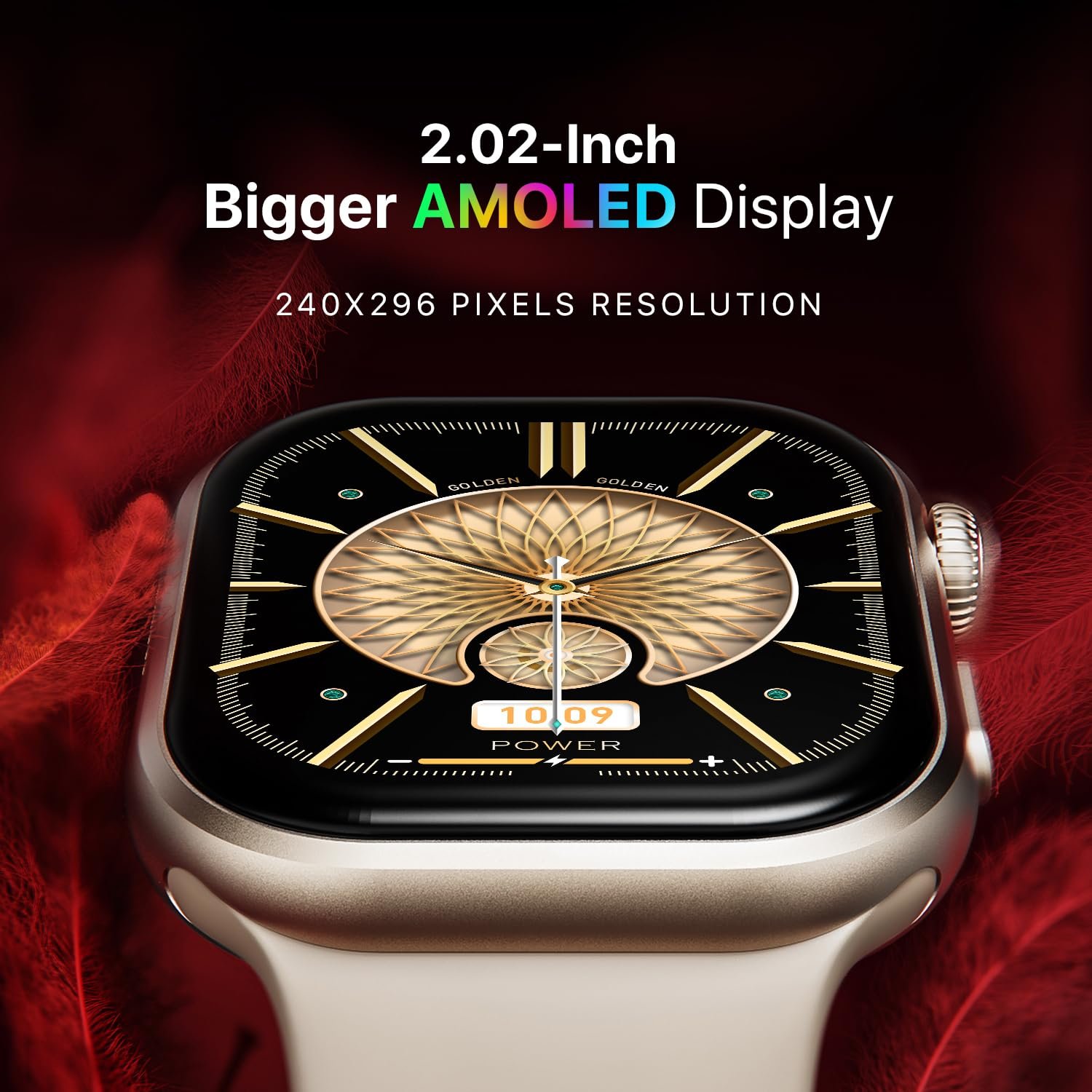 Fire-Boltt Brillia Smart Watch 2.02” Super AMOLED Display, Bluetooth Calling, SpO2, Heart Rate Monitor, 120+ Sports Modes, Fitness Tracker, Voice Assistant, Smart Watch for Man & Women - Image 6