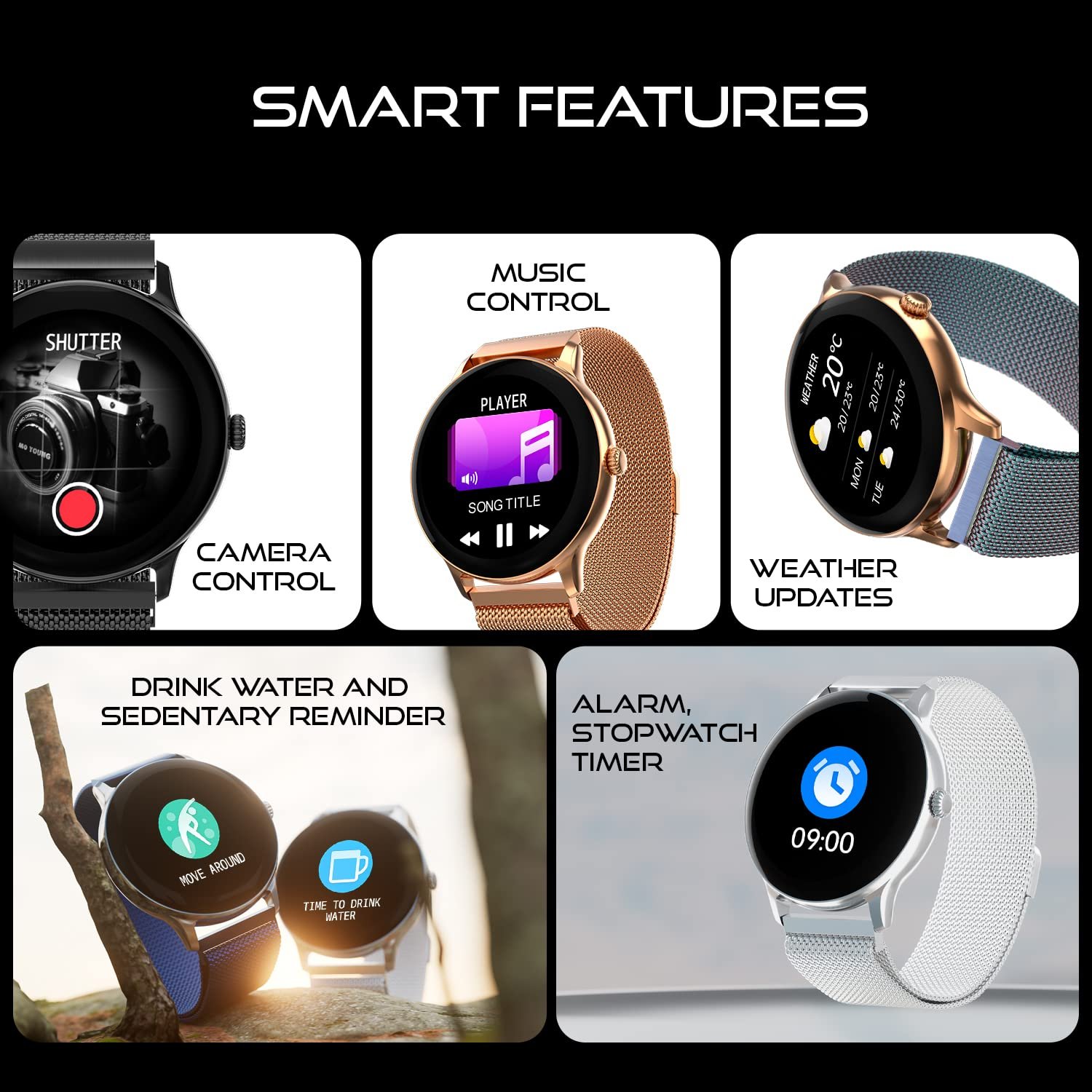 Fire-Boltt Phoenix Ultra Smart Watch 1.39" HD Display, Bluetooth Calling, AI Voice Assistant, 120 Sports Modes, IP67 Waterproof, SpO2 Monitor Smart Watch for Man & Woman - Gold - Image 6