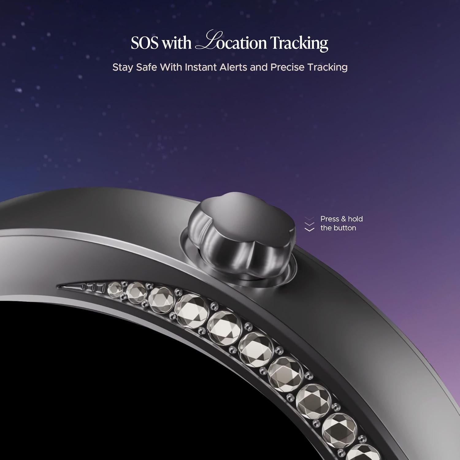 Boat Enigma Gem Women's Luxury Smart Watch w/ 1.19” (3.02cm) AMOLED Display, Emergency SOS Live Location Sharing, Female Wellness, Watch Face Studio, BT Calling, Watch for Woman (Metallic Silver) - Image 7