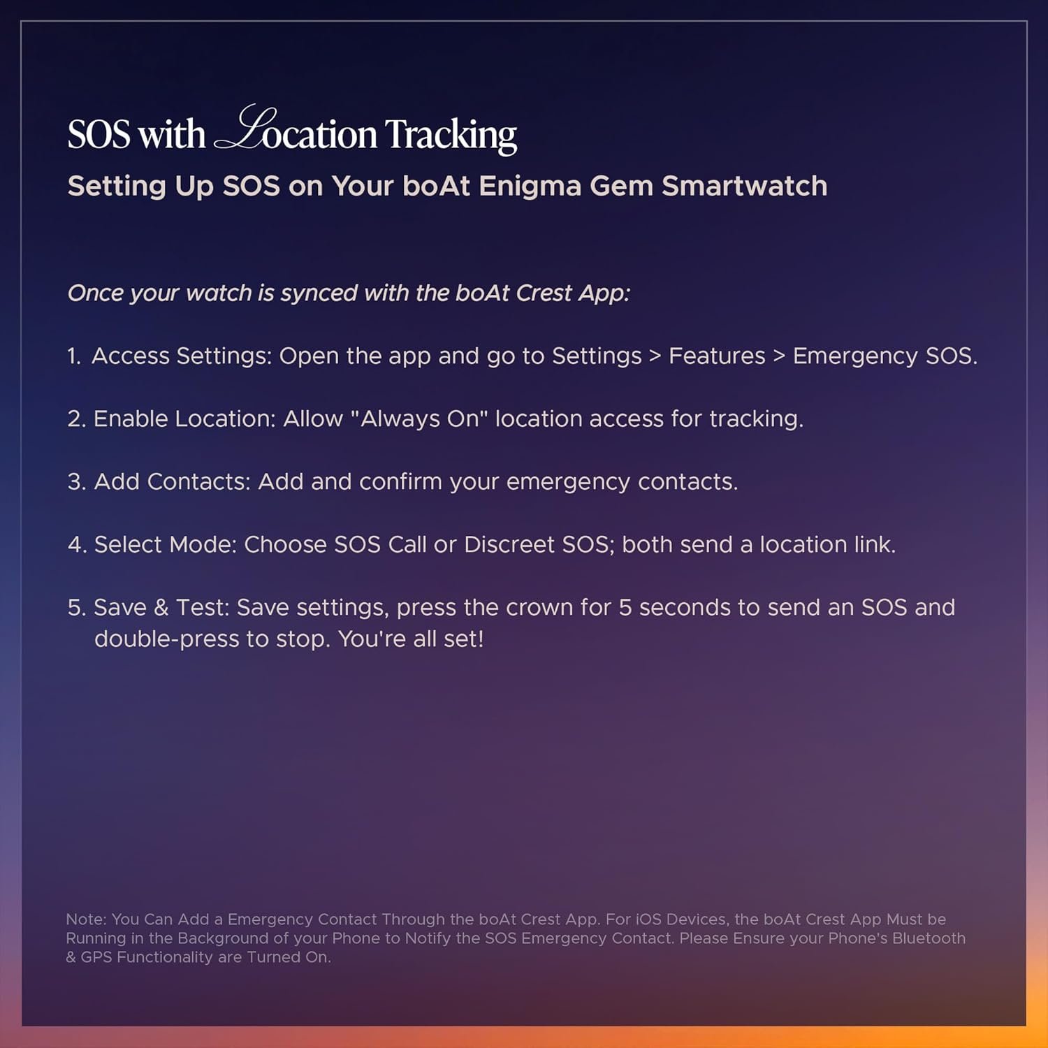 Boat Enigma Gem Women's Luxury Smart Watch w/ 1.19” (3.02cm) AMOLED Display, Emergency SOS Live Location Sharing, Female Wellness, Watch Face Studio, BT Calling, Watch for Woman (Metallic Silver) - Image 8