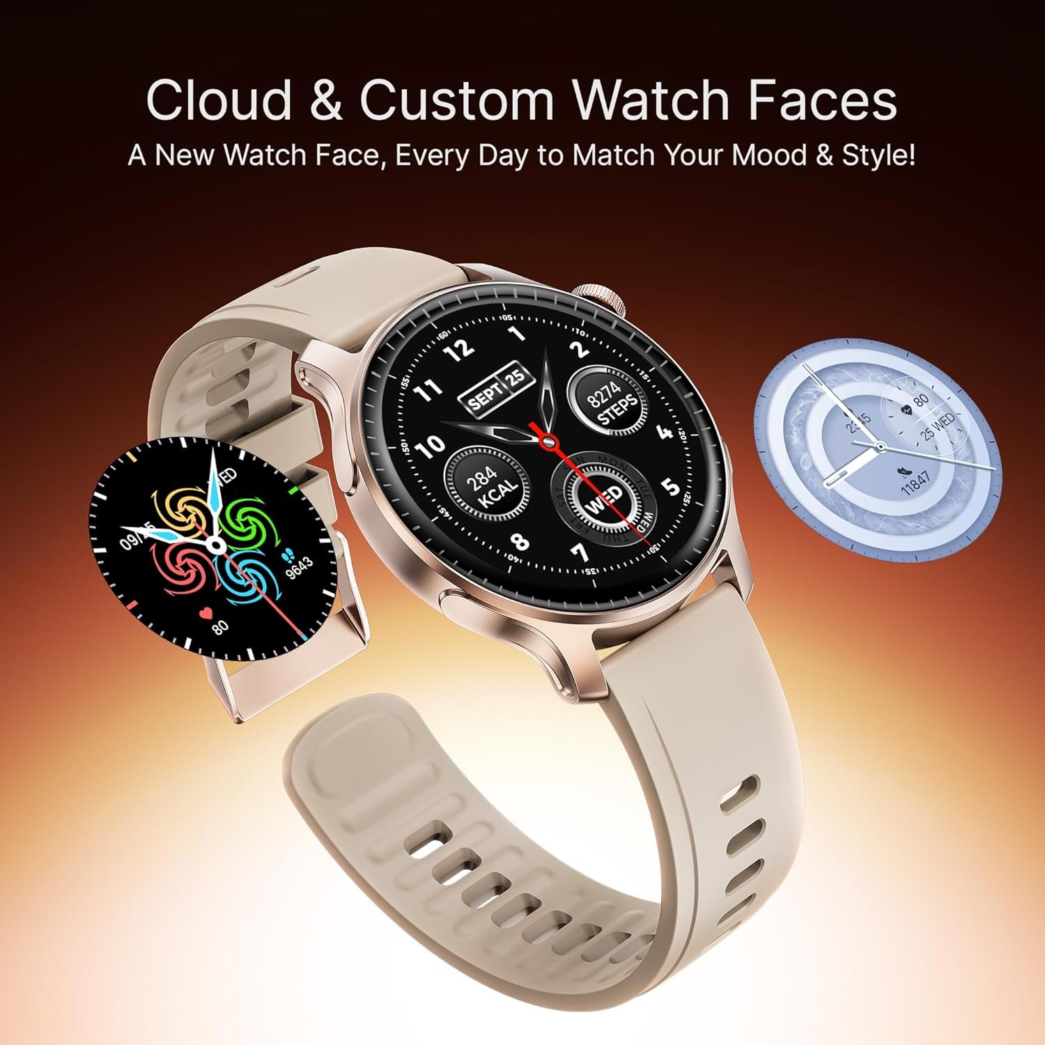 Boat Ultima Prime smartwatch with 1.43” AMOLED Display, AOD, Personalized Fitness Nudges, Functional Crown,100+ Sports Modes, Create Your Own Watchface, smartwatch for Man and Woman (Rose Gold) - Image 5