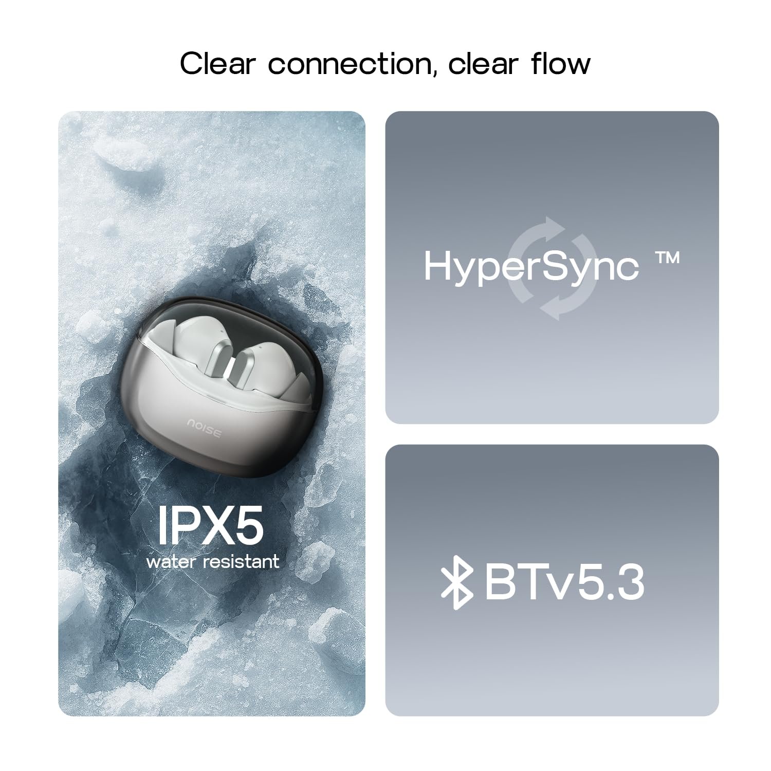 Noise Newly Launched Buds VS601 in Ear Truly Wireless Earbuds with 50H of Playtime, Transparent Case Lid, Quad Mic ENC, Dual Device Pairing, 10Mm Driver, BT V5.3 (Silver Grey) - Image 10