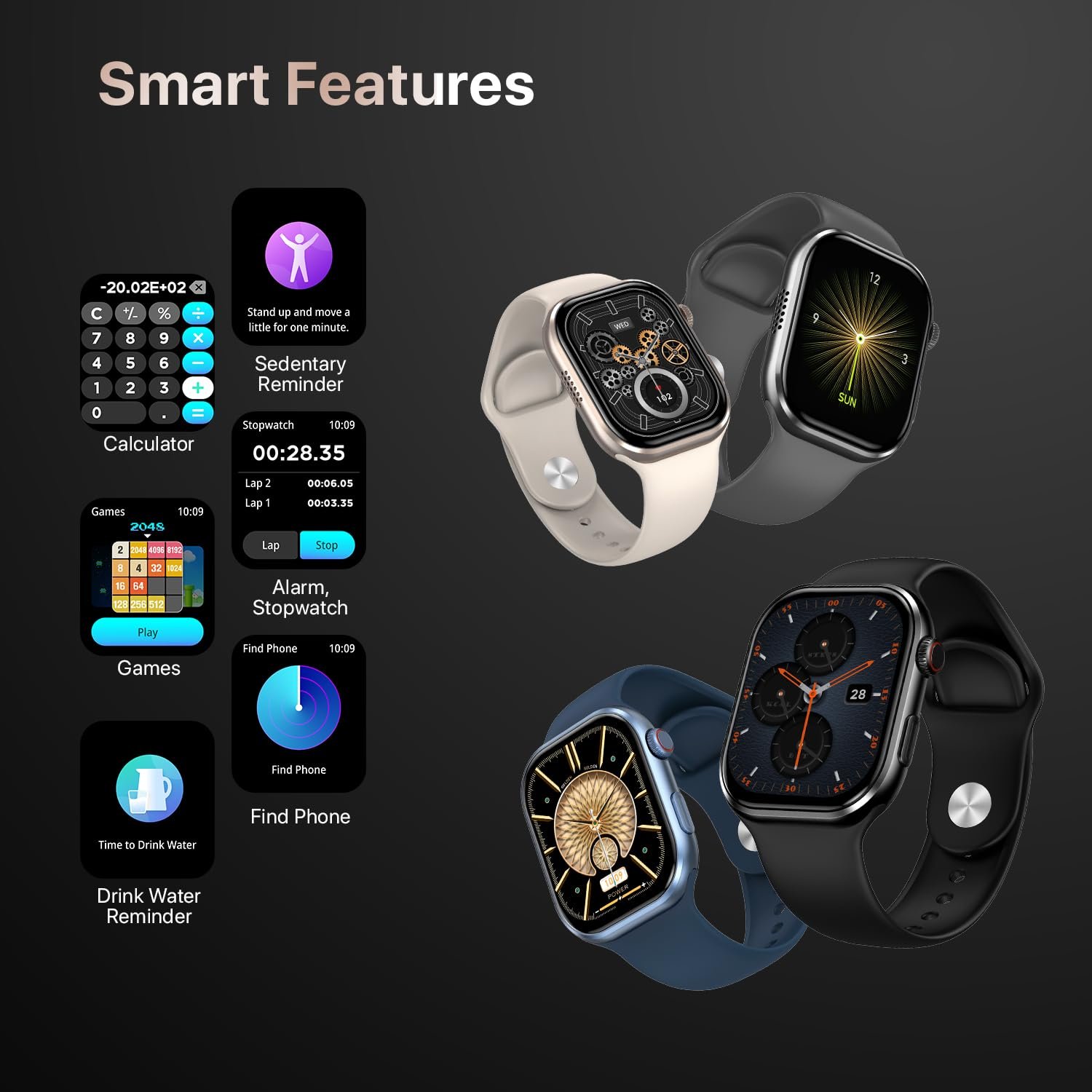 Fire-Boltt Brillia Smart Watch 2.02” Super AMOLED Display, Bluetooth Calling, SpO2, Heart Rate Monitor, 120+ Sports Modes, Fitness Tracker, Voice Assistant, Smart Watch for Man & Women - Image 9