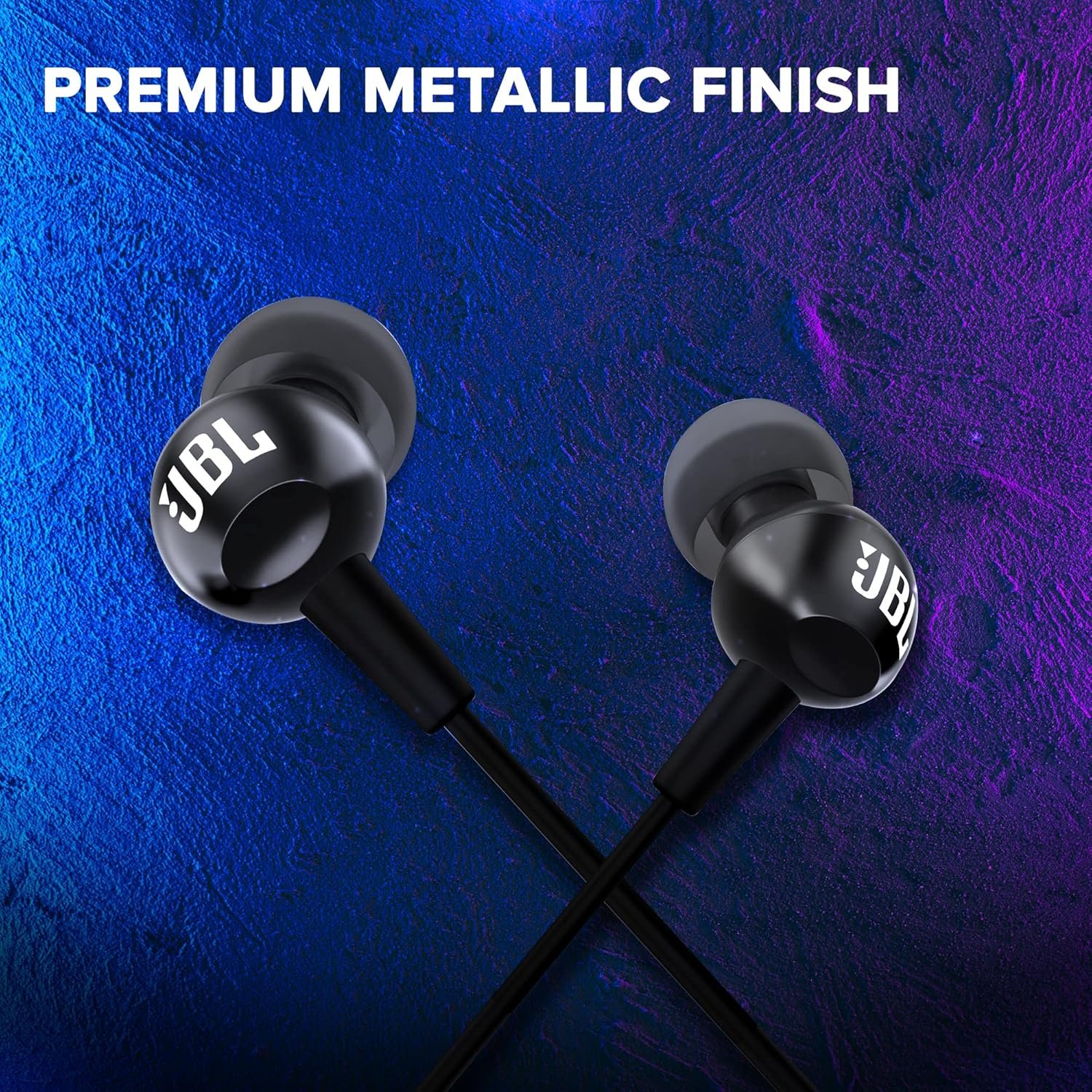 JBL C100SI Wired In Ear Headphones With Mic, Pure Bass Sound, One Button Multi-Function Remote, Premium Metallic Finish, Angled Buds For Comfort Fit (Black) Visit the JBL Store - Image 4