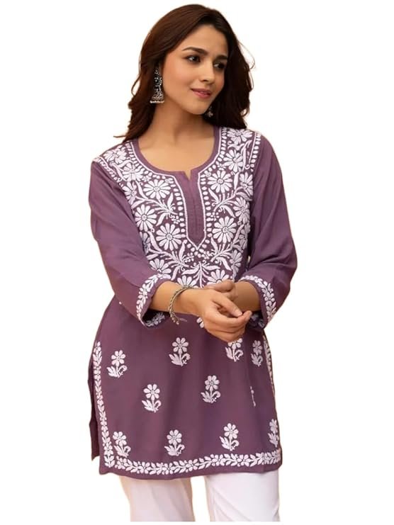 Sidhidata Women’s Rayon Kurti – Stylish 3/4 Sleeve Kurti with Embroidered Neck for Casual & Office Wear - Image 2