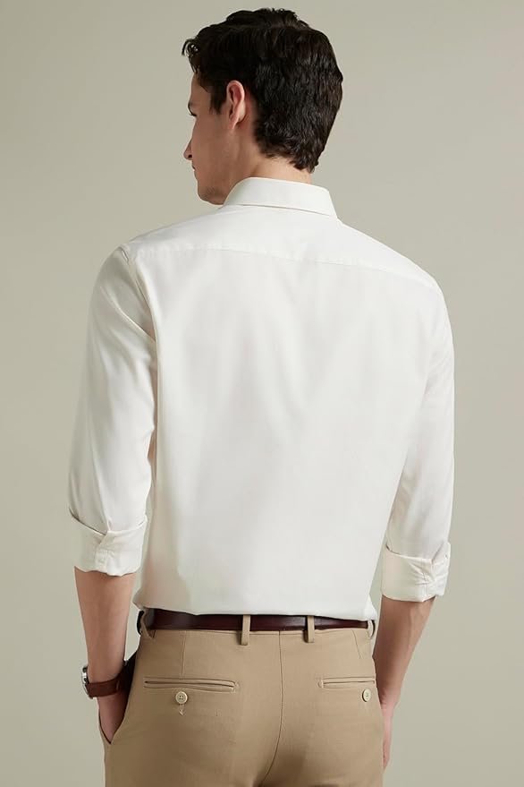 Louis Philippe Men's Regular Fit Easy to Iron Everyday wear Premium Cotton Full Sleeve Solid Formal Shirt - Image 3