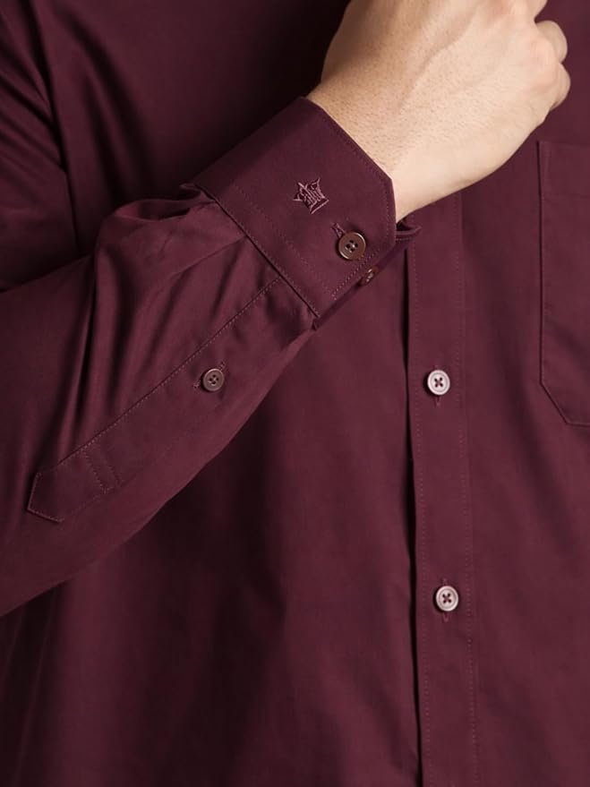 Louis Philippe Men's Regular Fit Easy to Iron Everyday wear Premium Cotton Full Sleeve Solid Formal Shirt - Image 2