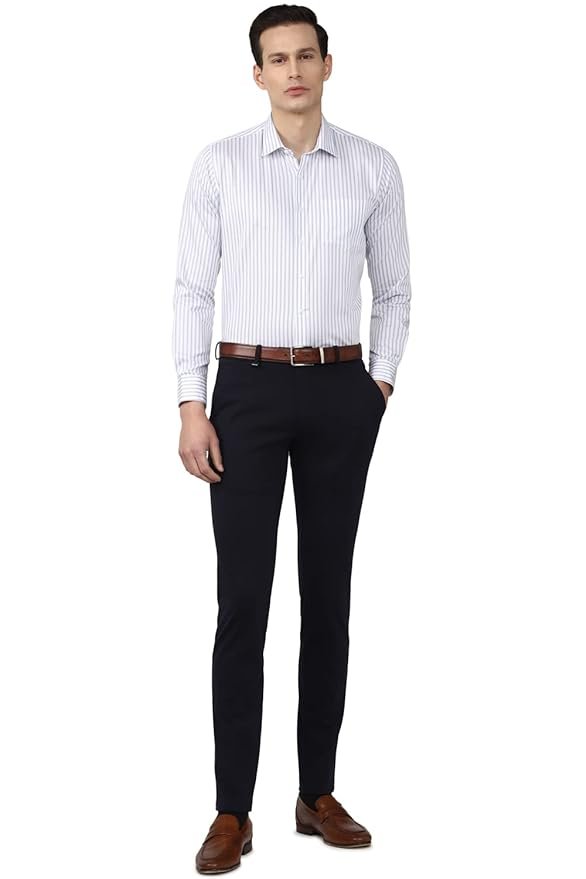 Van Heusen Formal Striped Shirt for Men| Premium Cotton| Full Sleeves| Slim Fit |Breathable Fabric - Image 2