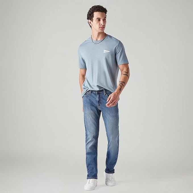 Levi's Men's 511 Slim Fit Mid Rise Navy Jeans - Image 2