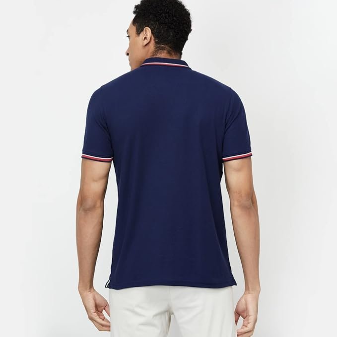 Max Mens Cotton Regular Fit Solid Polo T-Shirt - Image 3