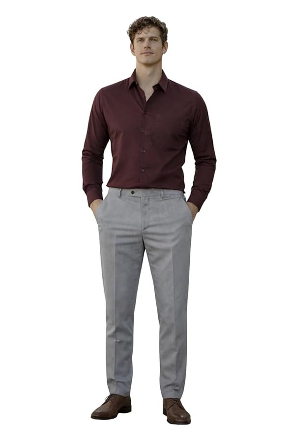 Louis Philippe Men's Regular Fit Easy to Iron Everyday wear Premium Cotton Full Sleeve Solid Formal Shirt
