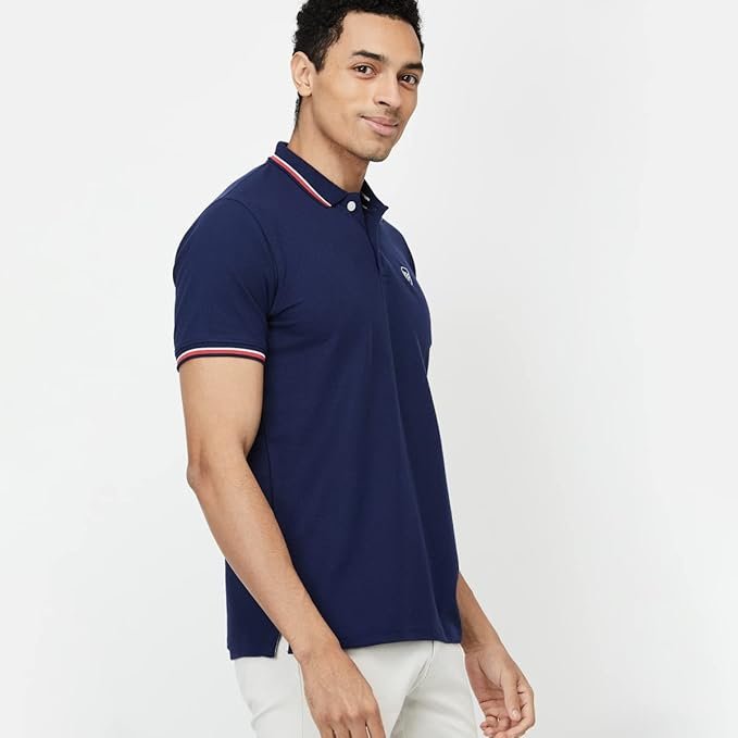 Max Mens Cotton Regular Fit Solid Polo T-Shirt - Image 4