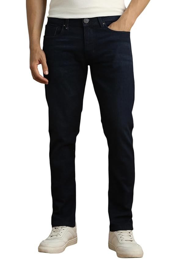Peter England Men's Slim Tapered Jeans | Denim | Casual Wear | Modern Fit