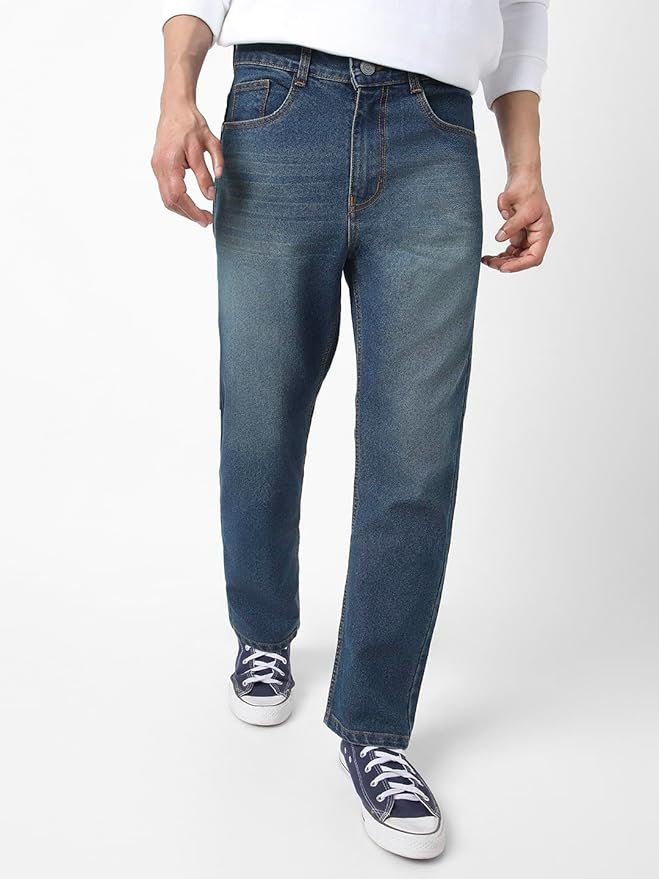Urbano Fashion Men Mid Rise Straight Fit Washed Jeans Stretchable - Image 5