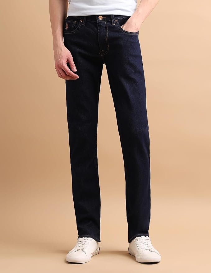U.S. Polo Assn. Slim Fit Jeans for Men, Denim Weave, Mid Rise, Casual Wear Mens Jeans - Image 7