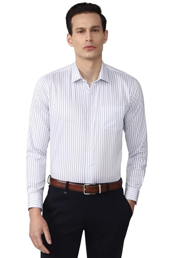 Van Heusen Formal Striped Shirt for Men| Premium Cotton| Full Sleeves| Slim Fit |Breathable Fabric