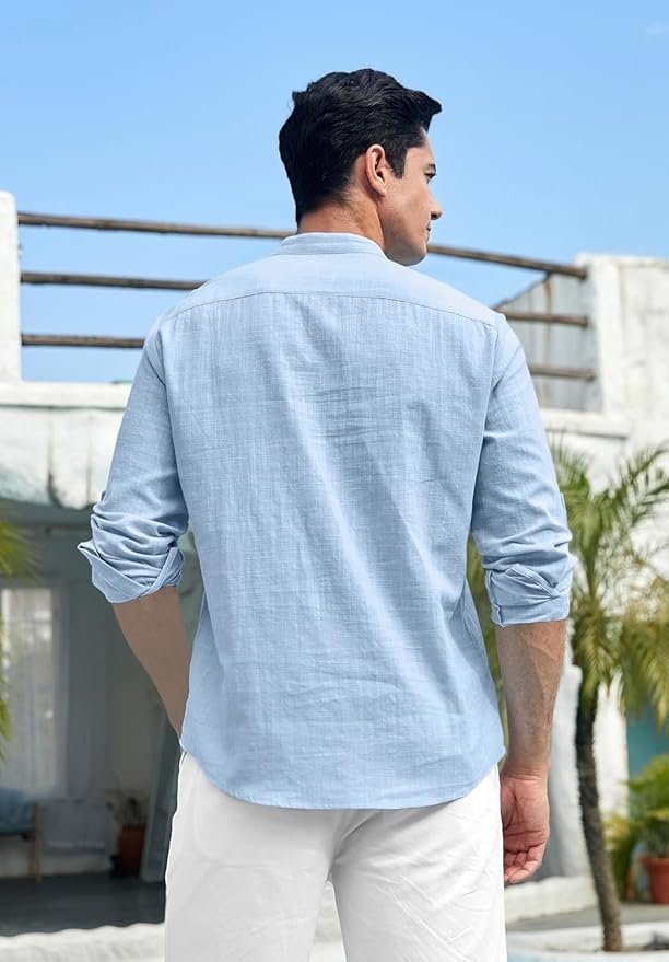 Peter England Men's Everday Regular Fit Solid Shirt | Cotton Rich | 5-Pin Pocketing - Image 2