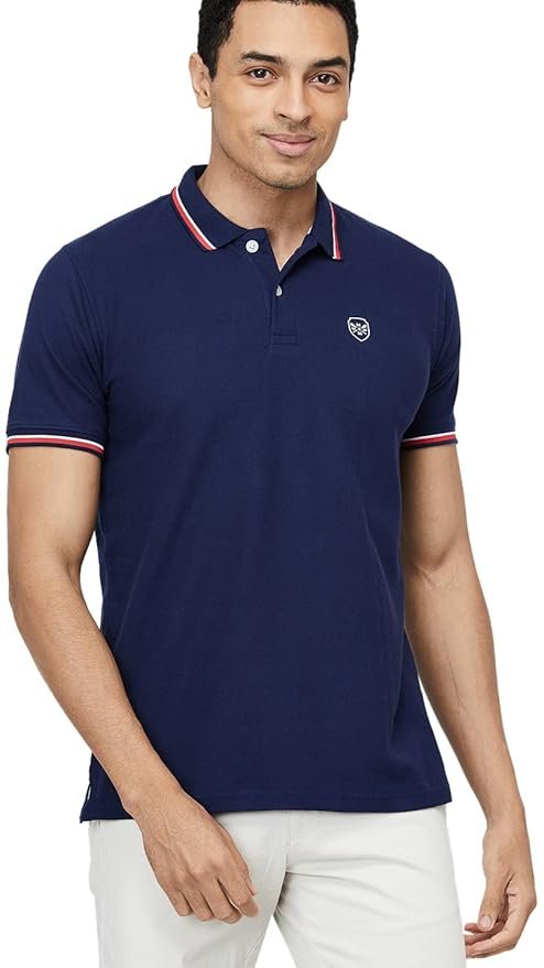 Max Mens Cotton Regular Fit Solid Polo T-Shirt