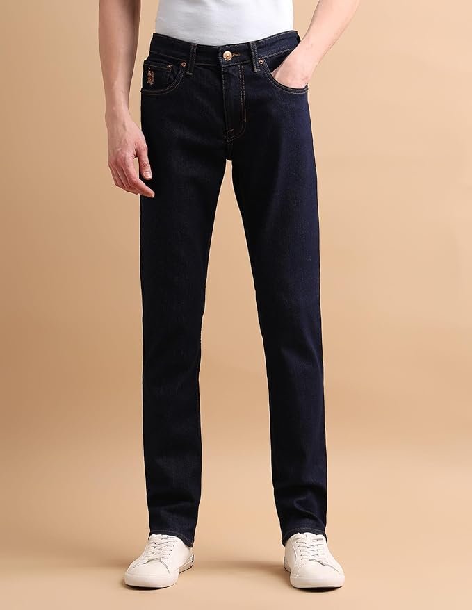U.S. Polo Assn. Slim Fit Jeans for Men, Denim Weave, Mid Rise, Casual Wear Mens Jeans - Image 4