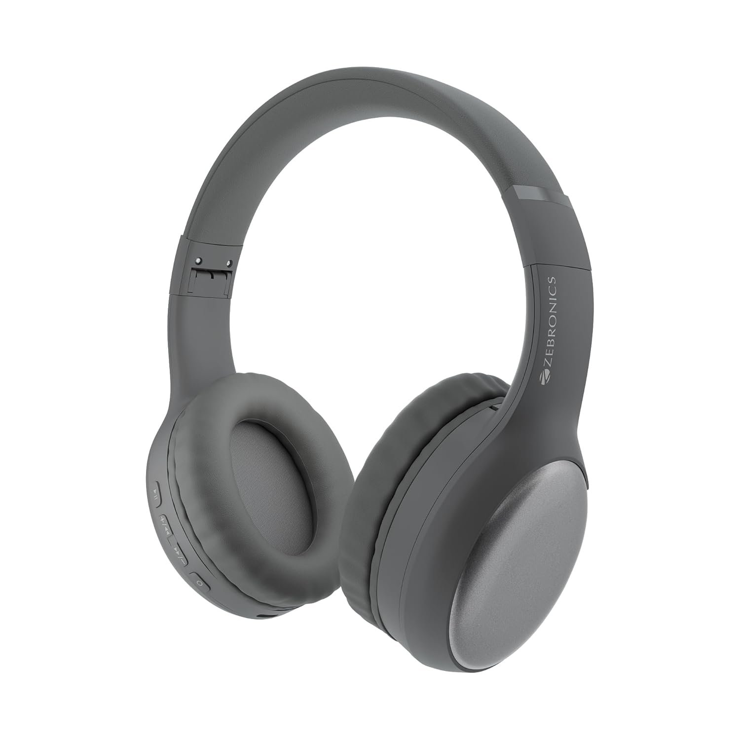 ZEBRONICS Thunder Max Bluetooth Over Ear Headphone with 120*Hrs Playback, 3 EQ Modes, 40mm Bass Driver, Fast Charging, Gaming Mode, Dual Pairing, BT v5.4, AUX, Metallic Finish (Grey)