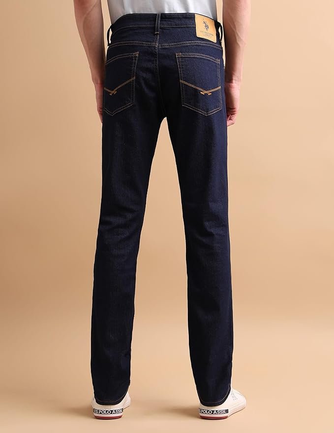 U.S. Polo Assn. Slim Fit Jeans for Men, Denim Weave, Mid Rise, Casual Wear Mens Jeans - Image 4