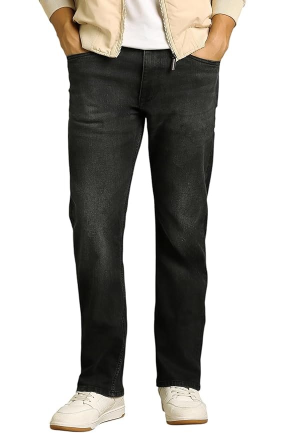 Louis Philippe Men's Regular Fit Stretch Fabric for Comfort Premium Wash Aesthetic Authentic Twill and Durable Jeans