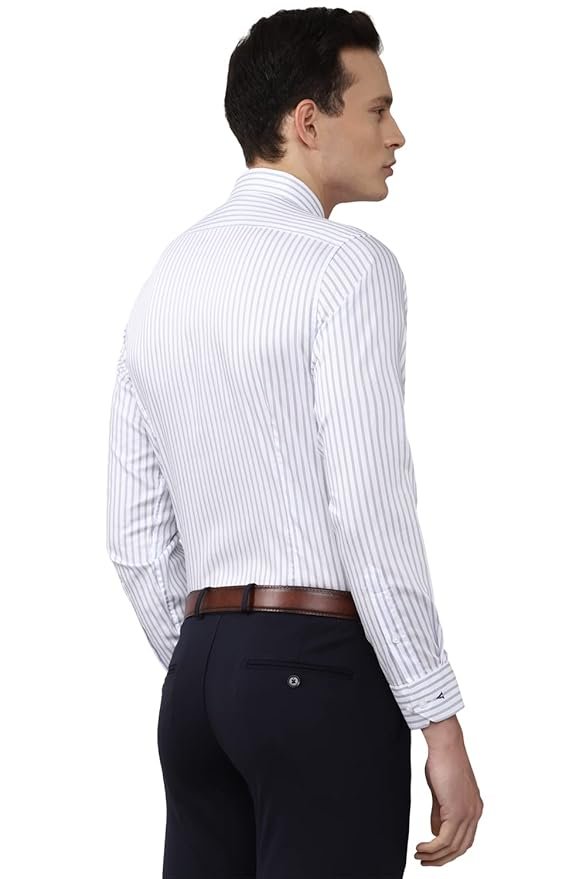 Van Heusen Formal Striped Shirt for Men| Premium Cotton| Full Sleeves| Slim Fit |Breathable Fabric - Image 3