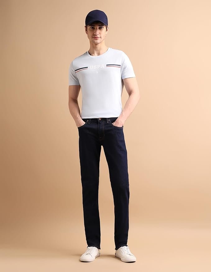 U.S. Polo Assn. Slim Fit Jeans for Men, Denim Weave, Mid Rise, Casual Wear Mens Jeans - Image 2