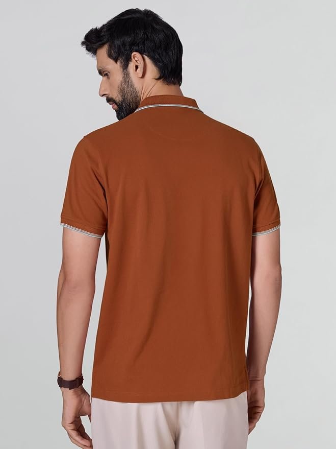 XYXX Accent Men's Solid Cotton Polo T Shirt | Collar Tshirts | Half Sleeves | Solid-Slim Fit - Image 2