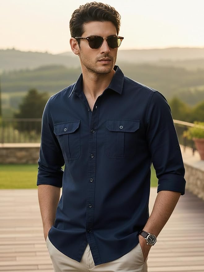 Urbano Fashion Men's Cotton Full Sleeve Regular Fit Casual Solid Shirt - Image 4
