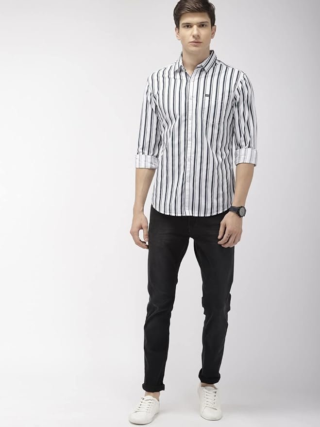 The Indian Garage Co Men Slim Fit Checkered Full Sleeves Spread Collar Casual Shirt - Image 3