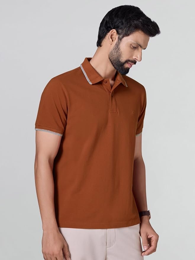 XYXX Accent Men's Solid Cotton Polo T Shirt | Collar Tshirts | Half Sleeves | Solid-Slim Fit - Image 4