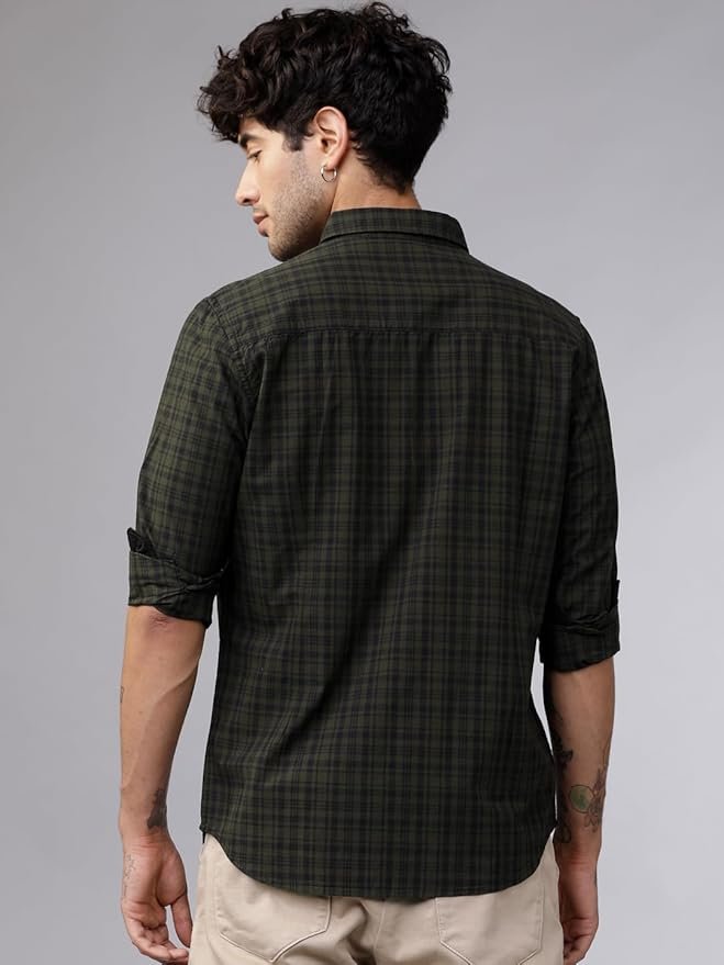 Highlander Men's Slim Fit Shirt for Men | Checks Shirt | Long Sleeves | Spread Collar | Casual Shirts | Men Shirts | Shirts for Men - Image 2