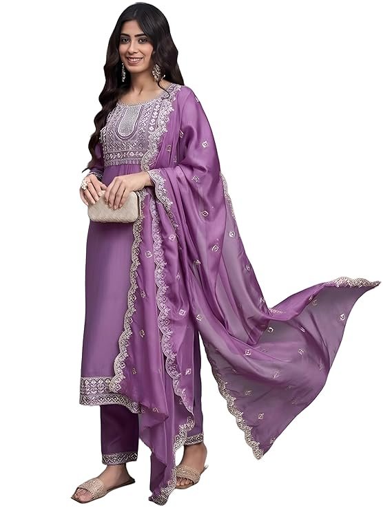 Teal Green Embroidered Kurta Pant Set with Dupatta for Women – 3 Piece Ethnic Wear