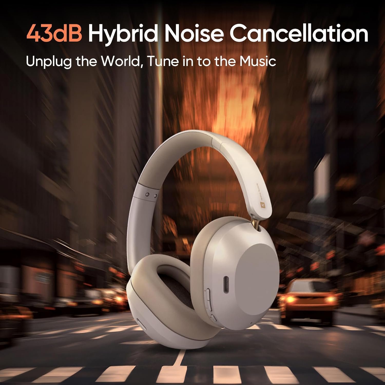 realme TechLife Studio H1 Over The Ear Over Ear Wireless Headphone with 70Hours Playtime 360° Spatial Audio, 40mm Drivers, 80ms Superlow Latency, 43 dB Adaptive ANC-White - Image 10