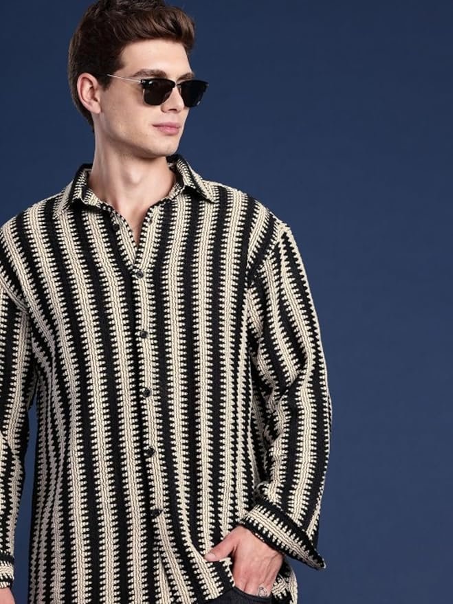 GRECIILOOKS Men's Polycotton Regular Fit Knitted Shirts for Men | Summer Shirt for Men | Everyday Fashion Outfit | Trendy Stylish Shirt for Man - Image 5