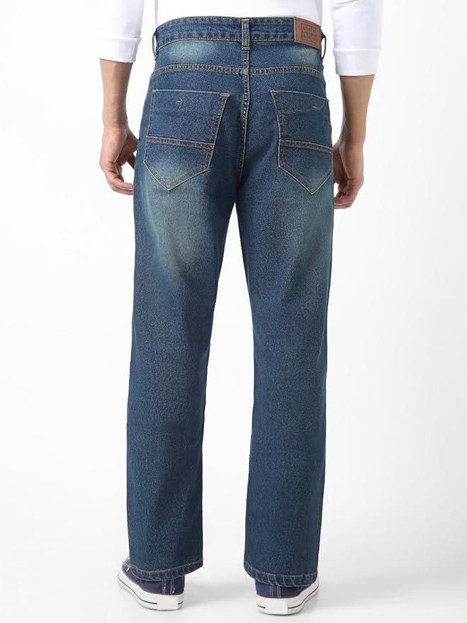 Urbano Fashion Men Mid Rise Straight Fit Washed Jeans Stretchable - Image 3