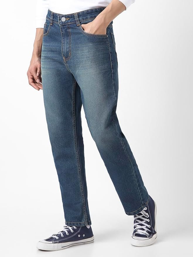 Urbano Fashion Men Mid Rise Straight Fit Washed Jeans Stretchable - Image 4