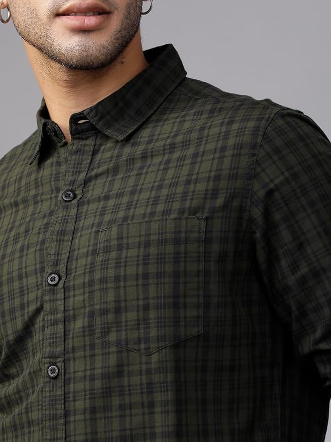 Highlander Men's Slim Fit Shirt for Men | Checks Shirt | Long Sleeves | Spread Collar | Casual Shirts | Men Shirts | Shirts for Men - Image 3